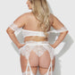 Bridal Satin & Lace Strapless Bra, Garter Belt & Tanga Set