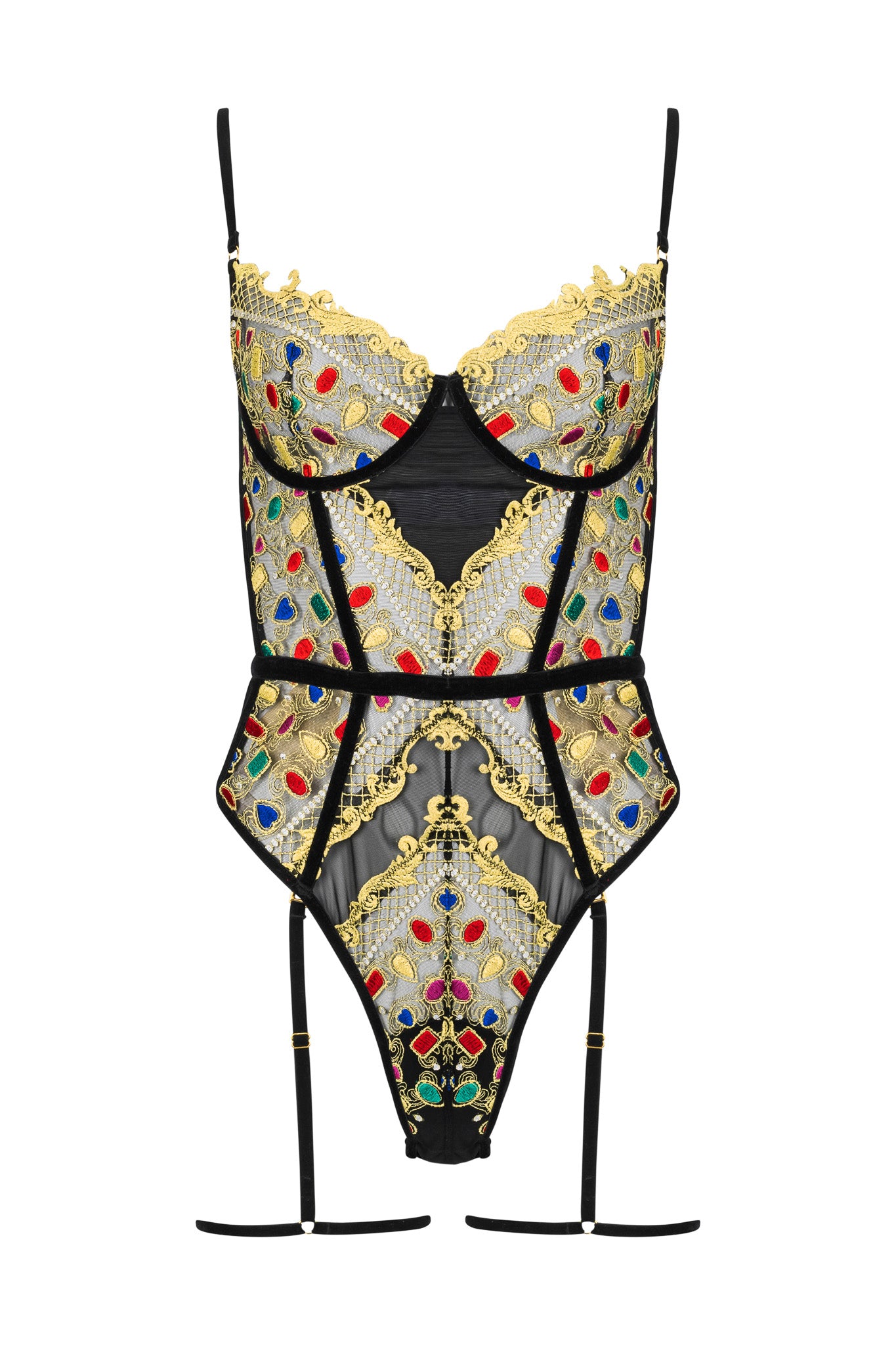 Kilo Brava Jewel Embroidered Underwire Bodysuit