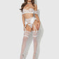 Bridal Satin & Lace Strapless Bra, Garter Belt & Tanga Set