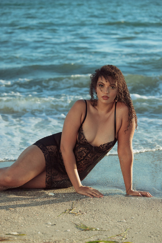 Kilo Brava Embroidered Underwire Slip & G-String