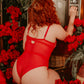 Escante Red Rose Embroidered Teddy Valentine's Day Lingerie - Hidden Intimates