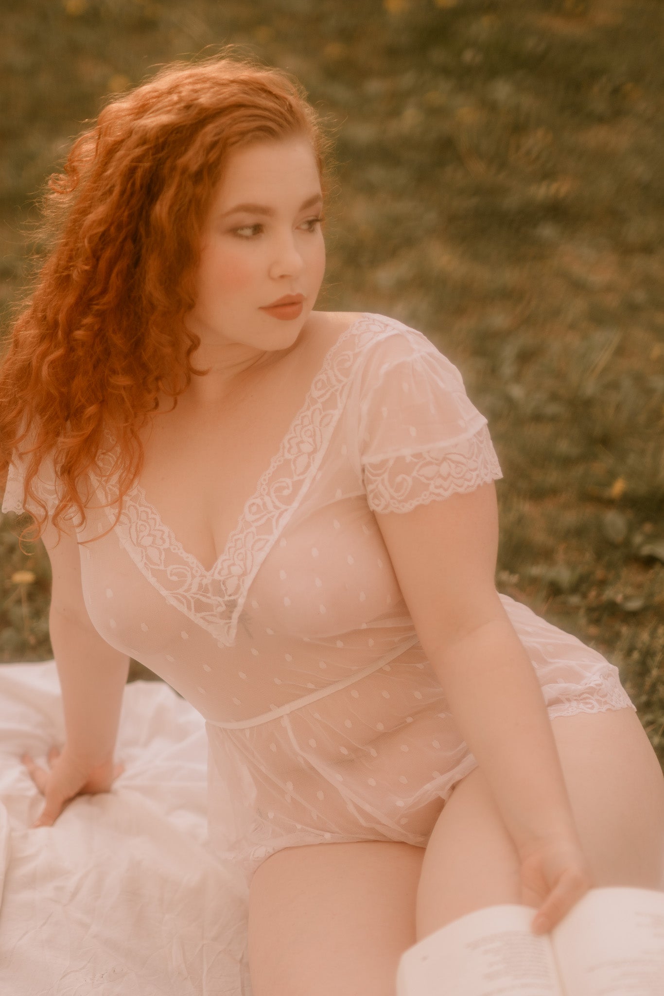 Hidden Intimates Sheer Lace Bridal Teddy