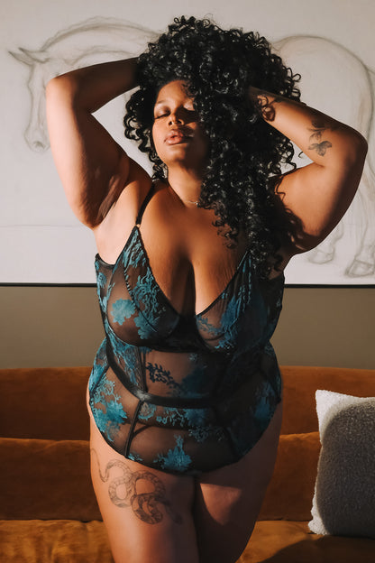 Kilo Brava Emerald Burnout Underwire Bodysuit