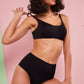 Deja Day Second Skin Black Recycled Crop Top Bra