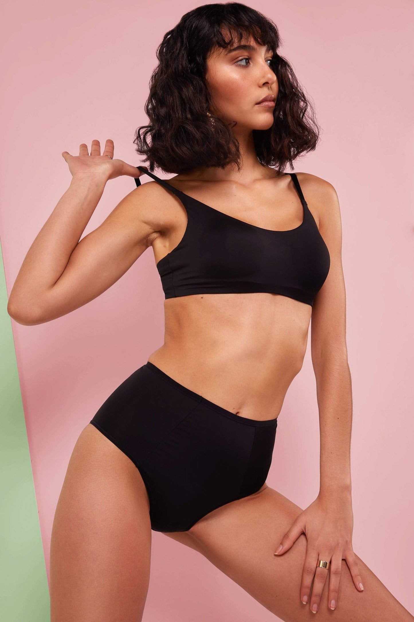 Deja Day Second Skin Black Recycled Crop Top Bra