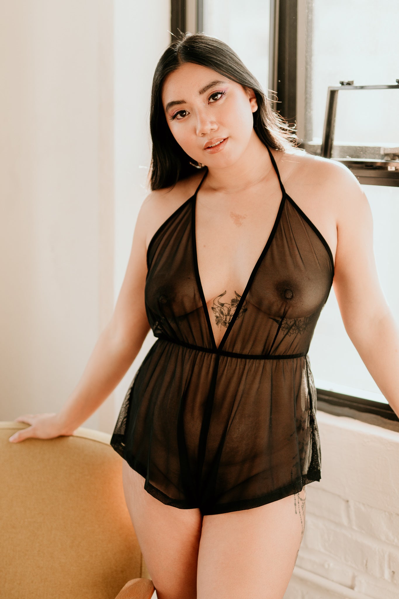 Just Sexy Lingerie Sheer Halter Romper