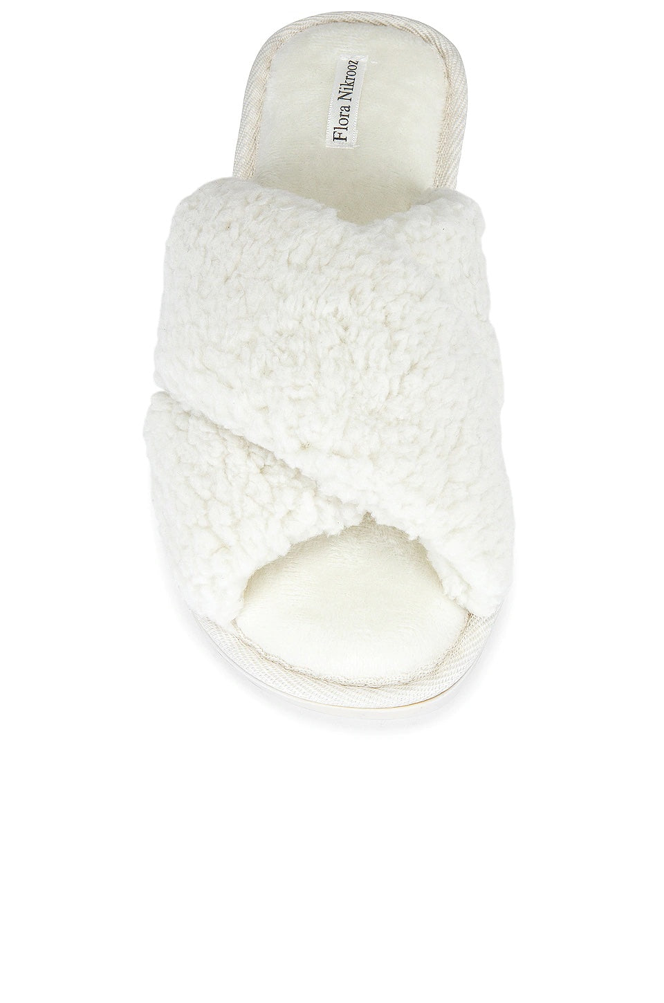 Flora Nikrooz Criss Cross Fluffy Fleece Slipper