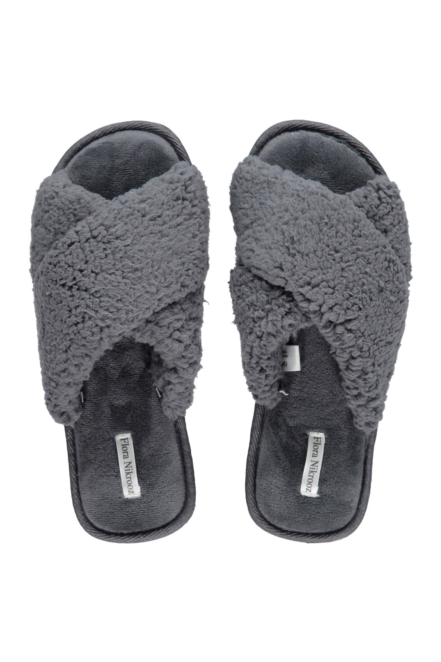 Flora Nikrooz Criss Cross Fluffy Fleece Slipper