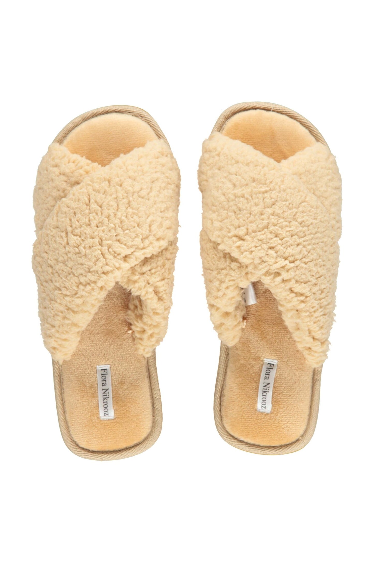 Flora Nikrooz Criss Cross Fluffy Fleece Slipper